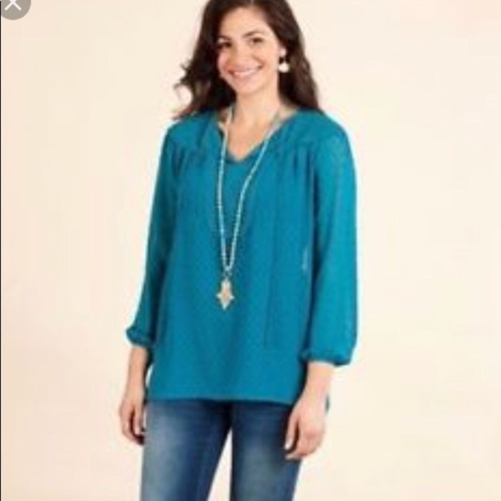 Matilda Jane Top M Teal Green Mama Charisma Tunic